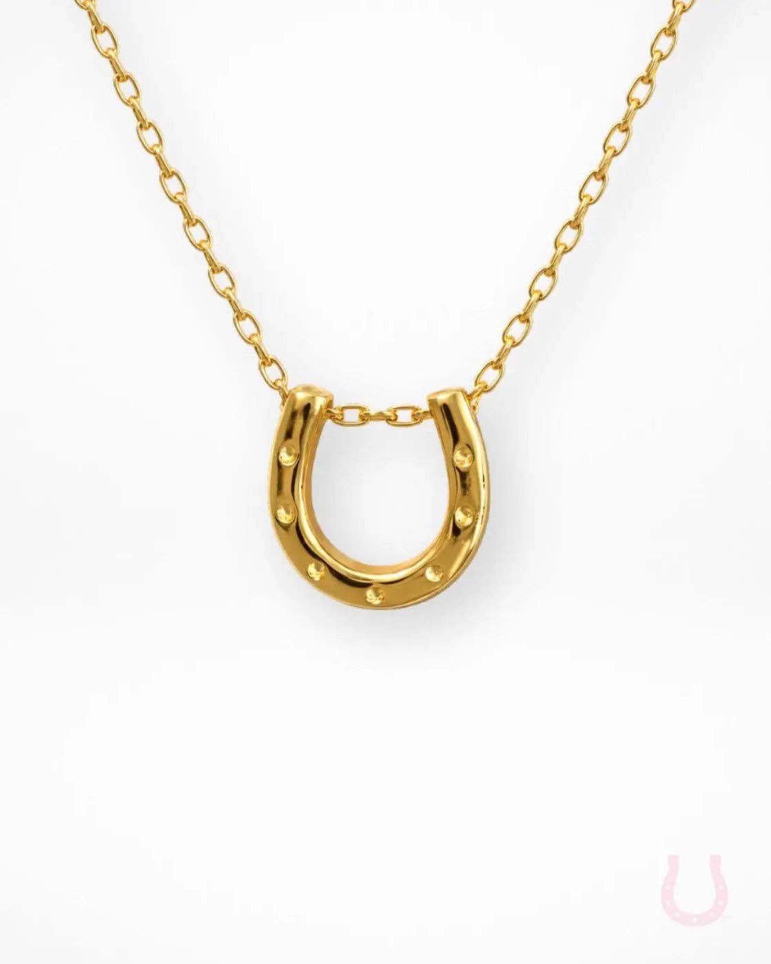 Lucky Horseshoe Necklace: Gold
