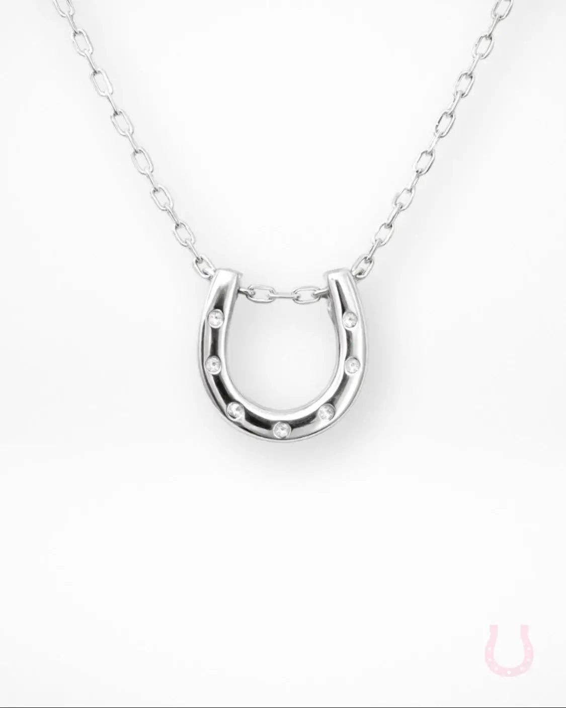 Lucky Horseshoe Necklace: Silver
