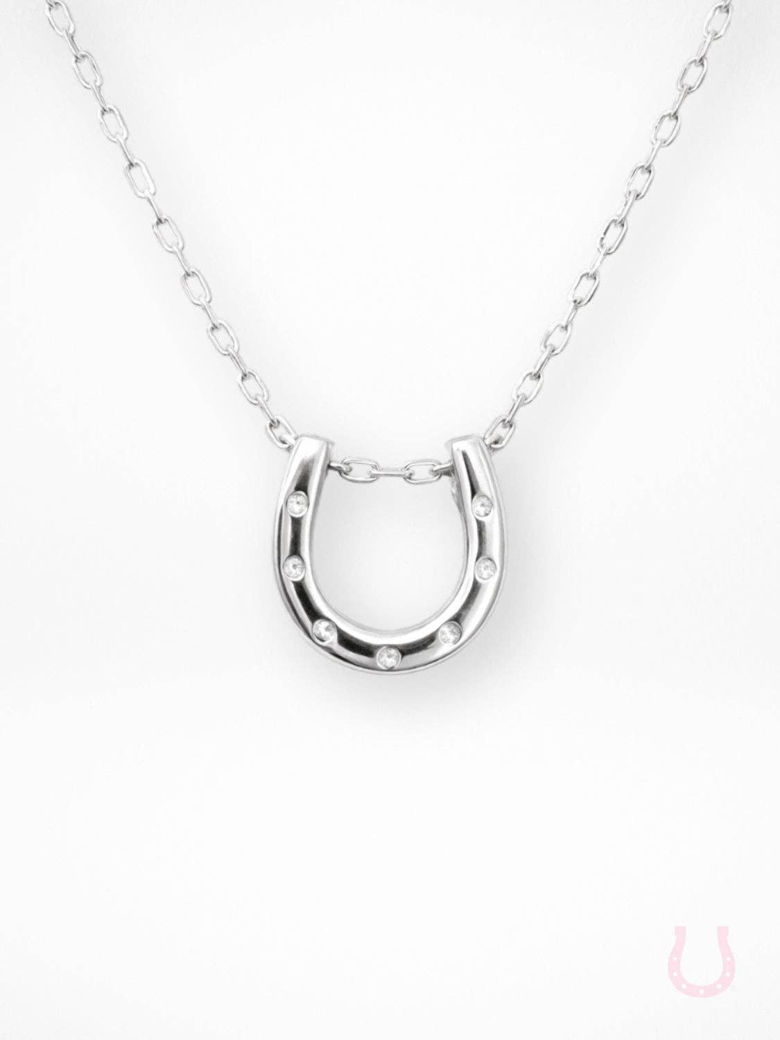 Lucky Horseshoe Necklace: Silver