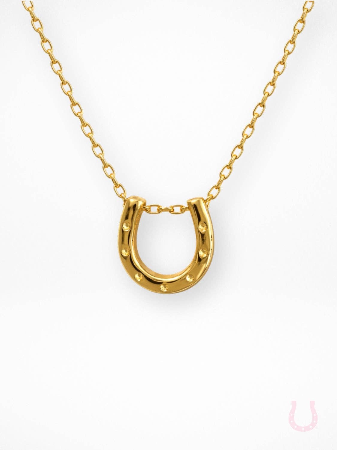 Lucky Horseshoe Necklace: Gold